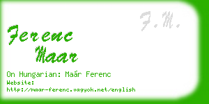 ferenc maar business card